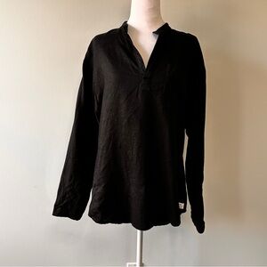 Cedar & Vine Women’s Size Small Linen Tunic Handmade Black Minimalist Oversized
